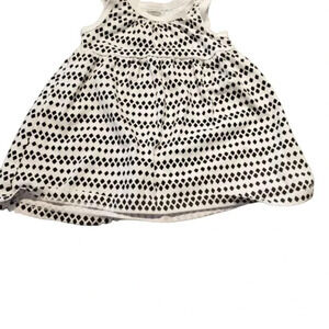 3/6m Black Pattern Dress, Baby Girls Dress with Diaper Cover